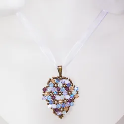 Pendant 65cm - Shea Grapes-Violet Organza - Pendant 65cm - Laiton bronze